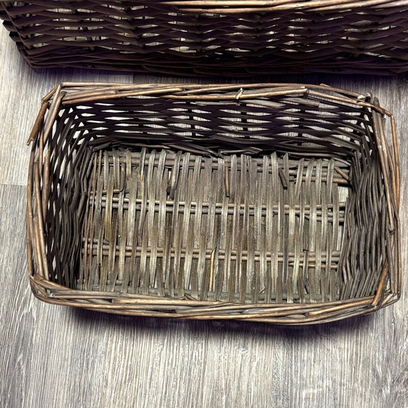 Brown Wicker Storage Baskets Set - Picture 3 of 4
